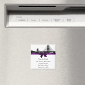 サンフランスカイラインエッチングBWパープル日付を保存 マグネット (インサイチュ (食洗機))