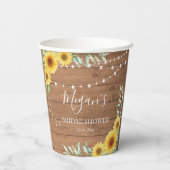 サンフラ素朴ワーライトブライダルシャワー 紙コップ (裏面)