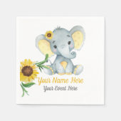 サンフローエレファントガールナプキンズベビーシャワー誕生日 スタンダードカクテルナプキン (正面)