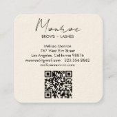 サンフローラボーホラインアートエレガントQRコードクリーム スクエア名刺 (裏面)