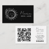 サンフローラボーホラインアートエレガントQRソーシャルアイコン 名刺 (正面/裏面)