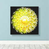 サンブラッシュストロークスパイラルマンダラの半分 キャンバスプリント (インサイチュ (ウッドフロア))