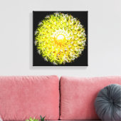 サンブラッシュストロークスパイラルマンダラの半分 キャンバスプリント (インサイチュ (リビング))