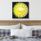 サンブラッシュストロークスパイラルマンダラの半分 キャンバスプリント (インサイチュ (寝室))