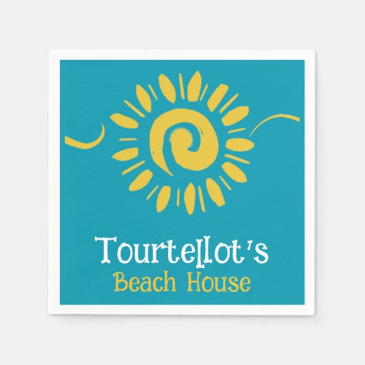 サンブルーイエロービーチハウスシーズデイネームカクテル スタンダードカクテルナプキン (正面)