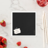 サンプモダンル葉動揺してド結婚ブラック スタンダードカクテルナプキン (インサイチュ)