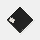 サンプモダンル葉動揺してド結婚ブラック スタンダードカクテルナプキン (角)