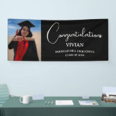 サンプルのブラック大学院おめでとうバナー 横断幕 (トレードショー)