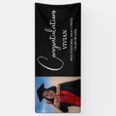 サンプルのブラック大学院おめでとうバナー 横断幕 (縦)