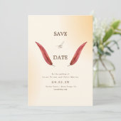 サンプルのミニマリストのクリームタイポグラフィ日付の保存 招待状 (スタンド正面)