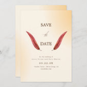 サンプルのミニマリストのクリームタイポグラフィ日付の保存 招待状 (正面/裏面)