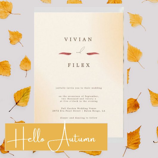 サンプルのミニマリストのクリームタイポグラフィ結婚写真 招待状