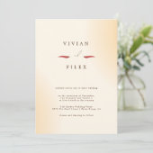 サンプルのミニマリストのクリームタイポグラフィ結婚写真 招待状 (スタンド正面)