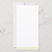 サンプルの白と緑のイースターフォレ結婚ストのメニュー (裏面)