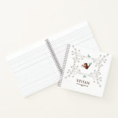 サンプルの蝶とフローラフレーム名イニシャル ノートブック (内部)