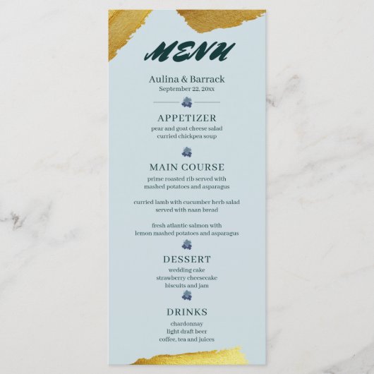 サンプルクラシックゴールデンパープルグリーン メニュー (正面)