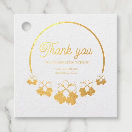 サンプルクラシックサークルミニフラワーありがとう フェイバータグ (正面)