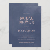 サンプルクラシックネイビーブルースモークブライダルシャワー 招待状 (正面/裏面)