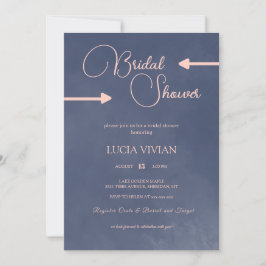 サンプルタイポグラフィネイビーブルーブライダルシャワー 招待状