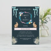 サンプルダークグリーンイースタービースウィート16誕生日 招待状 (スタンド正面)