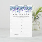 サンプルパープルフローラカードブライダルシャワーゲームカード 招待状 (スタンド正面)