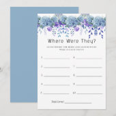 サンプルパープルフローラカードブライダルシャワーゲームカード 招待状 (正面/裏面)