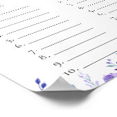 サンプルパープルフローラガーデンブライダルシャワーゲーム ポスター (角)