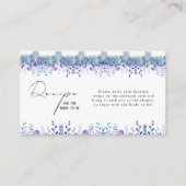 サンプルパープルフローラガーデンブライダルシャワーレシピ エンクロージャーカード (正面)