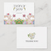 サンプルフローラとバニーかわいいサンキューカード ノートカード (正面/裏面)