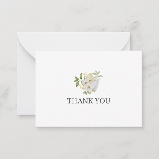 サンプルフローラとバニーかわいいサンキューカード ノートカード (裏面)