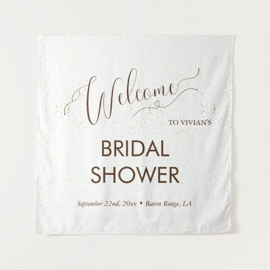サンプルミニマル金ゴールドダストブライダルシャワーへようこそ タペストリー (正面)