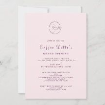 サンプルライトピンクのミニマリストビジネスのオープン