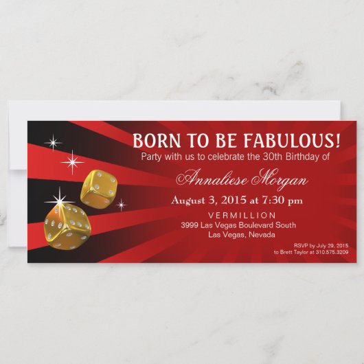 サンプルラスベガススターバスト30thバースデーレッドブラック 招待状 (裏面)