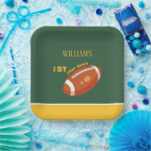 サンプルレトロサッカー初年ダウン1歳の誕生日 ペーパープレート (パーティー)