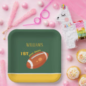 サンプルレトロサッカー初年ダウン1歳の誕生日 ペーパープレート (パーティー)