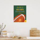 サンプルレトロサッカー初年ダウン1歳の誕生日 ポスター (キッチン)