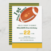 サンプルレトロサッカー初年ダウン1歳の誕生日 招待状 (正面/裏面)