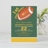 サンプルレトロサッカー初年ダウン1歳の誕生日 招待状 (スタンド正面)