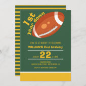 サンプルレトロサッカー初年ダウン1歳の誕生日 招待状 (正面/裏面)