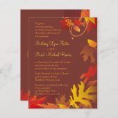 サンプル招待状 – 秋結婚のお祝い インビテーションポストカード (正面/裏面)