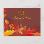 サンプル招待状 – 秋結婚のお祝い インビテーションポストカード (裏面)