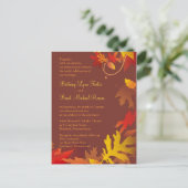 サンプル招待状 – 秋結婚のお祝い インビテーションポストカード (スタンド正面)