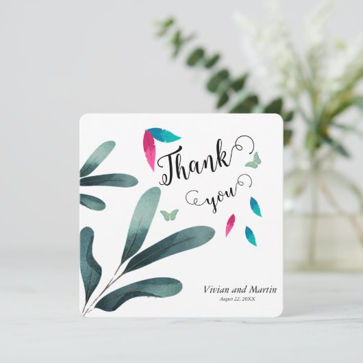 サンプル書道野生の森の雰囲気サンキューカード (スタンド正面)