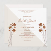 サンプル秋のサイドフローラブライダルシャワー招待 セーブザデート (正面/裏面)
