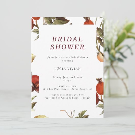 サンプル素朴フレッシュフローラフォレストブライダルシャワー 招待状 (スタンド正面)