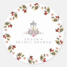 サンプル素朴フローラバラ&ランタンブライダルシャワー ラウンドシール