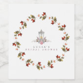 サンプル素朴フローラバラ&ランタンブライダルシャワー ワインラベル (シングルラベル)