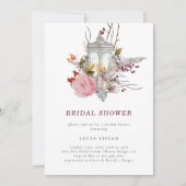 サンプル素朴フローラバラ&ランタンブライダルシャワー 招待状 (正面)