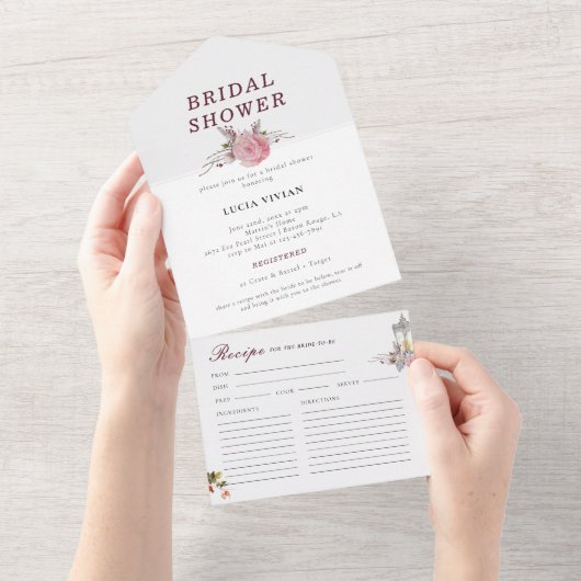 サンプル素朴フローラバラ&ランタン冬 オールインワン招待状 (貼ってはがせる)