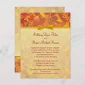 サンプル結婚式招待状 – 秋の霧 – 金ゴールド インビテーションポストカード (正面/裏面)